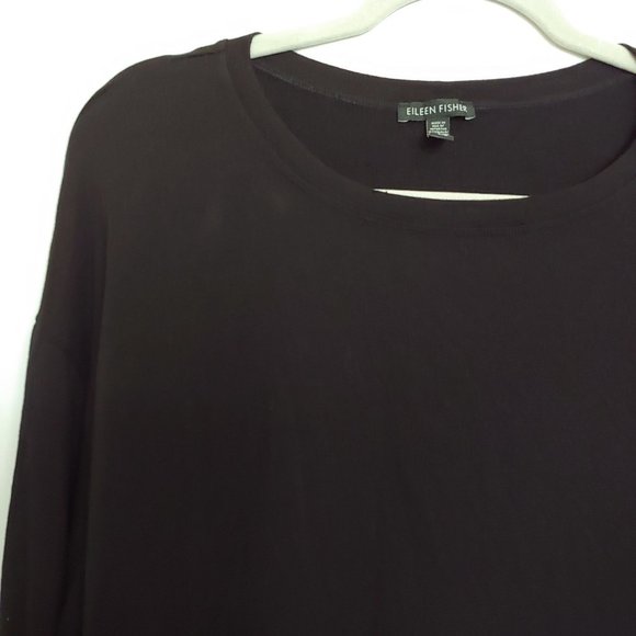 Eileen Fisher womens soft black long sleeve pullover sweater Large - Picture 3 of 12